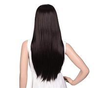 Gray Pink Wig Ladies Synthetic Heat-resistant Hair Cosplay Wig 60 Cm 280 G Long Straight Hair 24inches black