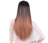 Gray Pink Wig Ladies Synthetic Heat-resistant Hair Cosplay Wig 60 Cm 280 G Long Straight Hair 24inches ombre light brown