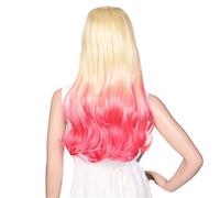 Gray Pink Wig Ladies Synthetic Heat-resistant Hair Cosplay Wig 60 Cm 280 G Long Straight Hair 24inches blonde ombre pink