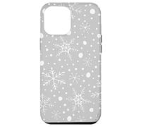 Gray Snowflakes Pattern Winter Christmas Holidays Snow Carcasa para iPhone 12 Pro MAX