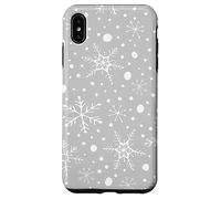 Gray Snowflakes Pattern Winter Christmas Holidays Snow Carcasa para iPhone XS MAX