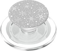 Gray Snowflakes Pattern Winter Christmas Holidays Snow PopSockets PopGrip para MagSafe