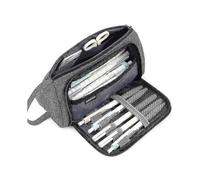 (Gray) Students Pencil Case Boys Girls School Stationery Bag Large Capacity Pen Pouch