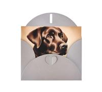 Gray WHJSHOP Brown Labrador Retriever - Tarjeta de felicitación con impresión de papel perlado de alta gama, doble cara, efecto perlado, hebilla de amor, sobre de papel perlado