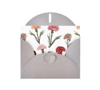 Gray WHJSHOP Carnations - Tarjeta de felicitación con impresión de amor maternal, papel nacarado de alta gama, doble cara, con hebilla de amor, sobre de papel perlado
