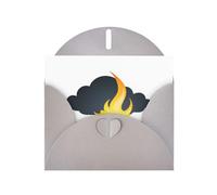 Gray WHJSHOP Flame under the dark clouds - Tarjeta de felicitación de papel nacarado de alta gama, doble cara, efecto perlado, hebilla de amor, sobre de papel perlado