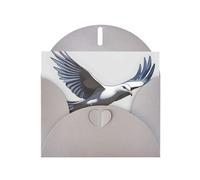 Gray WHJSHOP Flying Dove - Tarjeta de felicitación con impresión de paloma voladora, papel nacarado de alta gama con efecto perla de doble cara