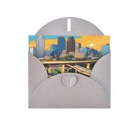 Gray WHJSHOP - Tarjeta de felicitación con diseño de dibujos animados de Austin Texas, papel nacarado de alta gama, doble cara, efecto perlado, hebilla de amor, sobre de papel perlado
