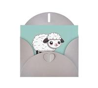 Gray WHJSHOP - Tarjeta de felicitación con diseño de ovejas de dibujos animados, papel nacarado de doble cara, efecto perlado, hebilla de amor, sobre de papel perlado