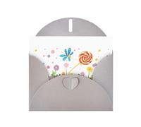 Gray WHJSHOP - Tarjeta de felicitación con diseño de piruletas chupando luciérnagas, papel nacarado de doble cara, con hebilla de amor, sobre de papel perlado
