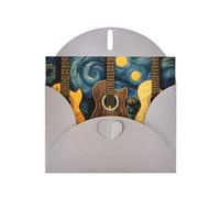 Gray WHJSHOP - Tarjeta de felicitación con diseño de tres guitarras, papel nacarado de alta gama con efecto perla de doble cara