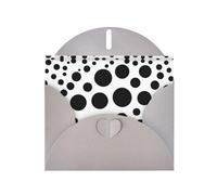 Gray WHJSHOP - Tarjeta de felicitación con estampado de lunares blancos y negros, papel nacarado de alta gama, doble cara, efecto perlado, hebilla de amor, sobre de papel perlado