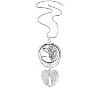 Gray Wolf Friend Company Art Deco Fashion Colgante de alas de ángel giratorio collar joyería