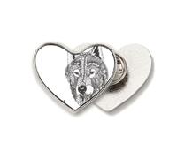 Gray Wolf Friend Company - Broche de metal con forma de corazón para caballero