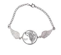 Gray Wolf Friend Company - Pulsera de moda Art Deco con alas de ángel, medium, Metal