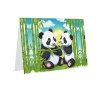 Gray YYHWHJDE Two Happy Pandas - Tarjeta de felicitación de 6 x 4 pulgadas, diseño moderno y único para varias ocasiones