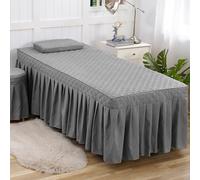 Gray1,70x190cm/27.5x74.8in,Lámina De Masaje,Cubierta De Cama De Masaje Con Orificio Para La Cara De Algodón Lavable Mesa De Masaje Falda De La Cama Envolvente Para La Cama