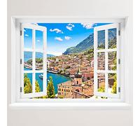 Graz Design - Adhesivo decorativo para pared (120 x 94 cm), diseño de aldea del lago