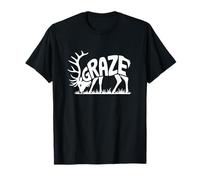 Graze Elk Word Art - Diseño Vegano a Base de Alimentos y Plantas Camiseta