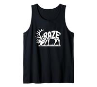 Graze Elk Word Art - Diseño Vegano a Base de Alimentos y Plantas Camiseta sin Mangas