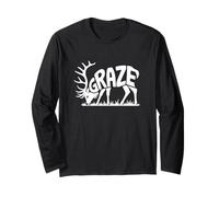 Graze Elk Word Art - Diseño Vegano a Base de Alimentos y Plantas Manga Larga