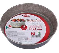 Graziano, Bandeja redonda, fabricada íntegramente en aluminio y dotada de 7 capas de revestimiento antiadherente y antiarañazos, ideal para hacer panes de España y mucho más, libre de PFOA, diámetro