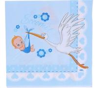 Graziano, Servilletas de papel para nacimiento, color celeste, paquete de 20 servilletas, formato 33 x 33 cm, buffet dulces party