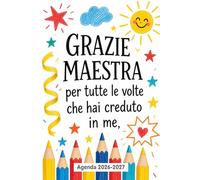 Grazie Maestra: Agenda settimanale e mensile 1 settimana in 2 pagine | Regalo Maestre Fine Anno.
