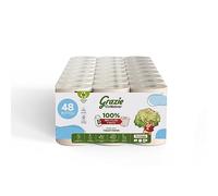 Grazie Natural, Papel higiénico Maxi Ecol FSC, 48 rollos, dermatológicamente probado, papel higiénico reciclado 100% ecológico, respetuoso con el medio ambiente, fabricado en Italia