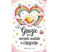 Grazie Per Avermi Aiutato A Crescere: Regali Maestre Fine Anno | Pianificatore Settimanale 2026 2027 Verticale Con Orari 07:00 To 20:00
