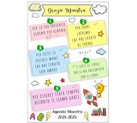 Grazie per la tua pazienza giorno per giorno: Agenda Maestra Settimanale e Mensile da Settembre a Luglio per Insegnanti | idee Regalo | Formato A5.