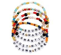 GRBeid Bruno Mars Merch Gifts - Pulseras inspiradas en regalos de 5 piezas apilables con cuentas elásticas para concierto de la amistad, pulseras de disfraces, póster de vinilo, mercancía de jersey