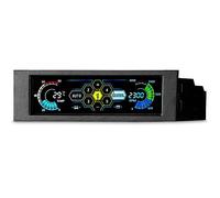 Grborn STW 5,25"5 Controlador de Pantalla táctil Ventilador Canal de Temperatura supervisan Control automático de Velocidad del Panel Frontal LCD para la computadora Ventiladores