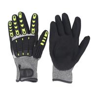 Grcfumo 1 par de guantes de trabajo de seguridad, guante de trabajo mecánico de rendimiento, impacto de guantes de pantalla táctil antideslizante de impacto para la construcción me (L)
