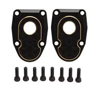 Grcfumo 2 Pcs Brass Portal Covers, Portal Axle Outer Cover, Brass Front Inner Portal Covers, Black Hard Coating Portal Steering Knuckle Cap for SCX10 III AR45P