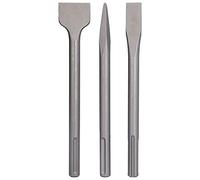 GRCFUMO 3pcs cincel de acero al carbono, juego de cincel de perforación de martillo de escala, cincel de escala de cincel plano para el hormigón de azulejos (SDS MAX (CINCO PITOS))