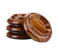 GRCFUMO 4Pcs Piano Foot Pads Set, Thick Piano Caster Cups with Polished Wood Grain, Tough Anti Noise Piano Floor Wood Protector for Upright Piano