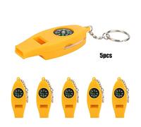 Grcfumo 5 Piezas de Silbato de Supervivencia de Emergencia, 4 en 1 Whistle de Lupa de termómetro de brújula, Silbato Multifuncional al Aire Libre para Caminar para Acampar de Viaje