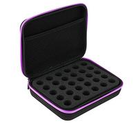 Grcfumo 60 Grid 5 ml Essential Oils Carrying Case, Roller Bottle Organizer, Essential Oils Box Holds, Hard Shell Exterior Storage for Travelling (Purple)