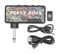 Grcfumo Amplificador de Auriculares de Guitarra, Bolsillo de Efectos múltiples Recargables con Adaptador de Cable de Audio, Accesorios de Guitarra de Carga USB