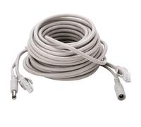 Grcfumo Cable CCTV Ethernet CC RJ45 de 5M/10M/15M/20M, Cable CCTV Ethernet, Cat 5 y extensión de alimentación Cable Dos en Uno para cámaras IP y NVR (15M)