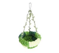 Grcfumo Cama de Hamaca para Loros, casa de Nido de pájaros cálidos de Invierno, Comodidad de Coral Suave para pájaros Colgantes Nido para Dormir para Jaula Verde (Hamaca pequeña (14x23.5cm /