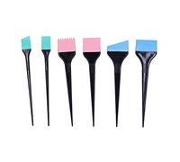 Grcfumo Cepillo de tinte para el cabello de 6 piezas, cepillo de tinte para el cabello de la potencia, cepillo para el cabello de silicona para la barbería del hogar tratamientos p