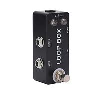 Grcfumo Efecto de bucle de guitarra, selección de canal de bypass verdadero de Metal Black Mini Pedal, accesorios de piezas de guitarra de caparazón de metal completo para bajo elé