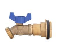 Grcfumo Espiga de lluvia de latón, válvula de lluvia del tanque de agua del cuarto de giro con accesorio de mamparo, conector del tanque de agua para manguera de jardín