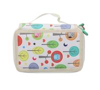 Grcfumo Estuche organizador de piel sintética con cremallera, ranuras individuales, plegable, para pinceles, bolígrafos de gel, acuarela, White, 4 Layers 72 Holes