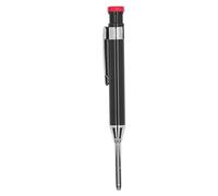 Grcfumo Lápiz mecánico de carpintero, marcador de lápiz de agujero profundo de núcleo largo con afirmador, lápiz de carpintería de servicio pesado para arquitecto (Negro)