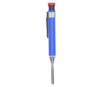 Grcfumo Lápiz mecánico de carpintero, marcador de lápiz de agujero profundo de núcleo largo con afirmador, lápiz de carpintería de servicio pesado para arquitecto (Negro) (Azul)