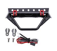Grcfumo RC Front Bumper with Led, Iron Front Bumper with LED Light, CNC Stylish Car Front Rear Bumper with Screw for Decoration (Trapezoidal)