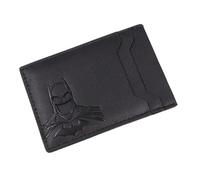 GRD9L-R Cartera Super Héroe de Piel con diseño de murciélago para Hombres y Mujeres - Estilo superhéroe, con Ranura para Tarjeta de identificación, Regalo Divertido para Padre, Marido o Novio (Negro)